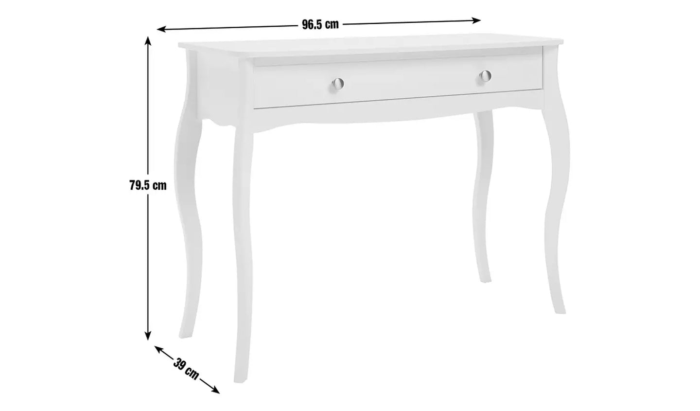 Assembled Amelie 1 Drawer Dressing Table - White